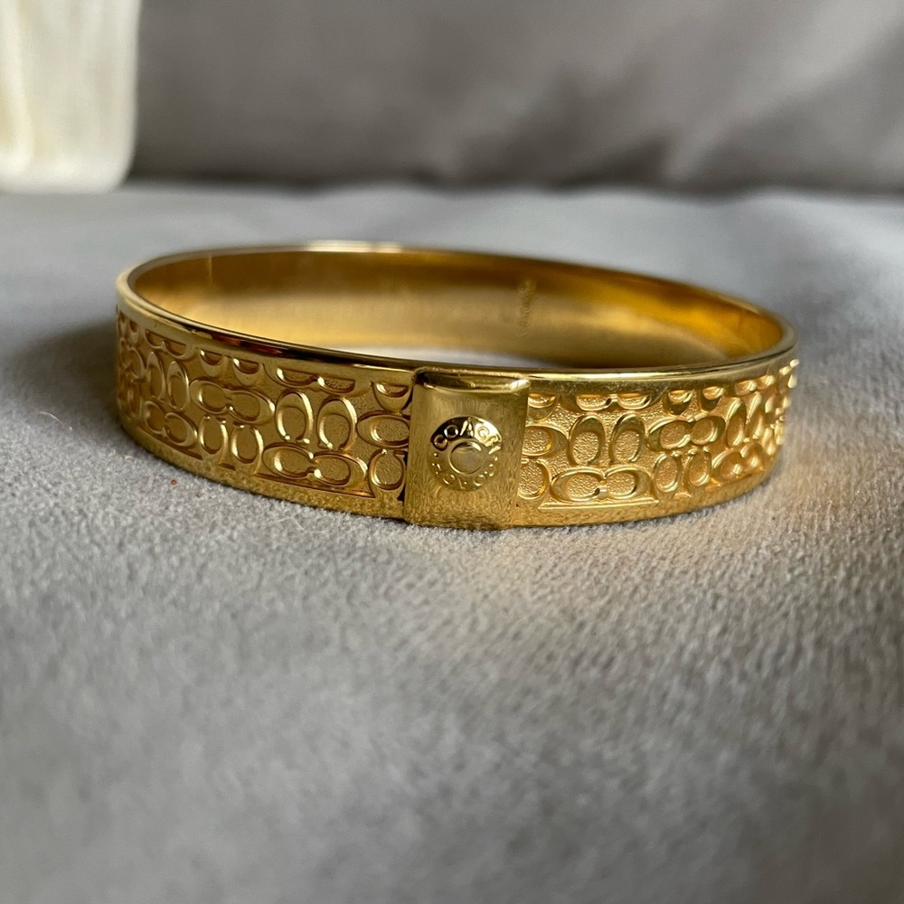 Coach Gold Monogram Bangle Bracelet